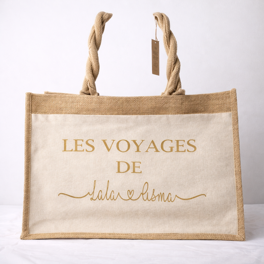 Sac Jute Luxe 🌿 – Personnalisé & tendance