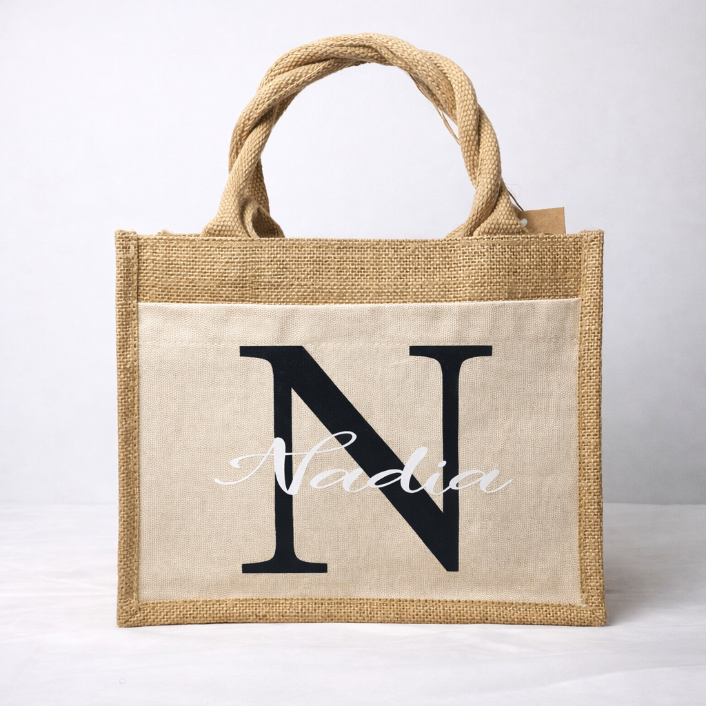 Sac Jute Luxe 🌿 – Personnalisé & tendance